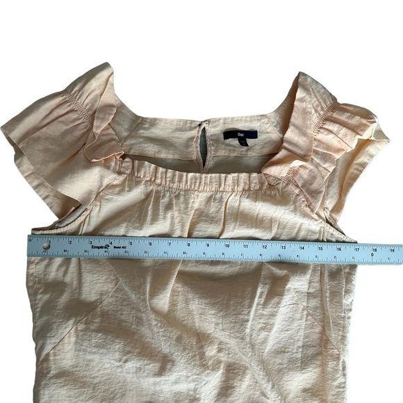 Gap soft peach short sleeve peasant-neckline blouse size Small - Picture 5 of 10